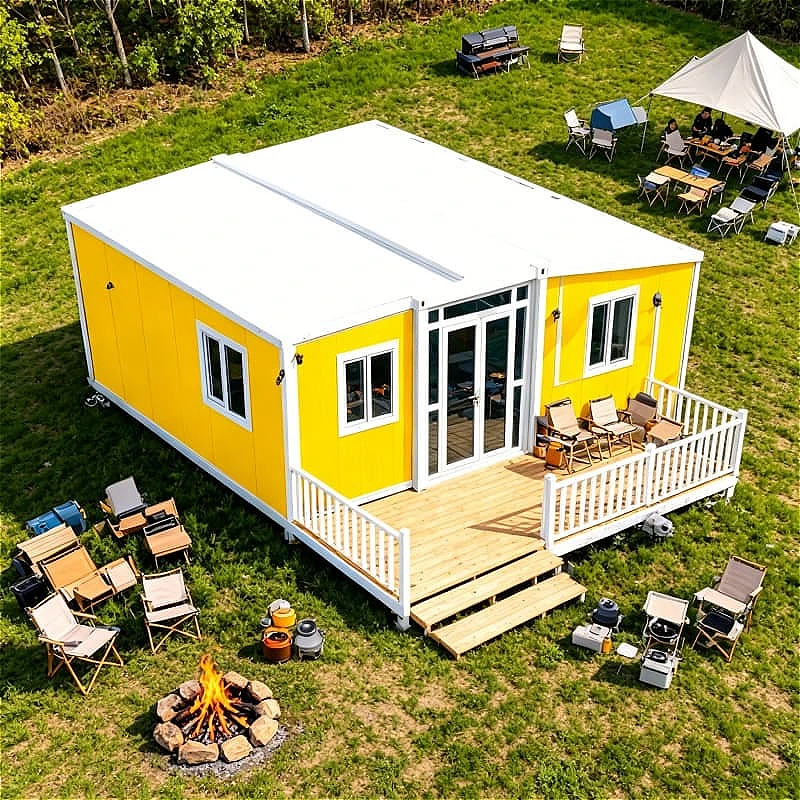 Movable Container House Fold Out Steel Structure Customized Wind Resistant Prefab Dwelling Mining Camp Exploration Base Housing