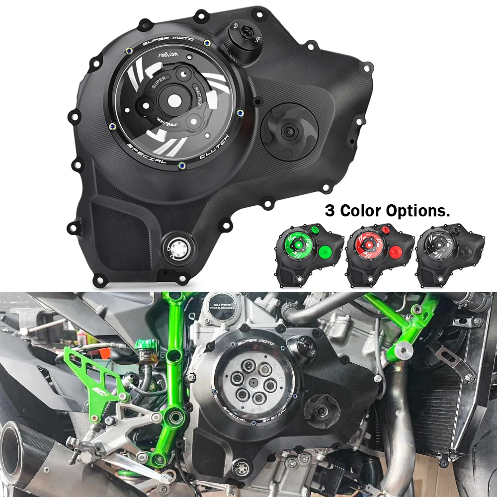 

Motorcycle Engine Clear Clutch Cover for Kawasaki NINJA-H2-SX SE Ninja H2 SX 2018-2024 NINJA-H2 2016-2024 Z H2 SE 2020-2024