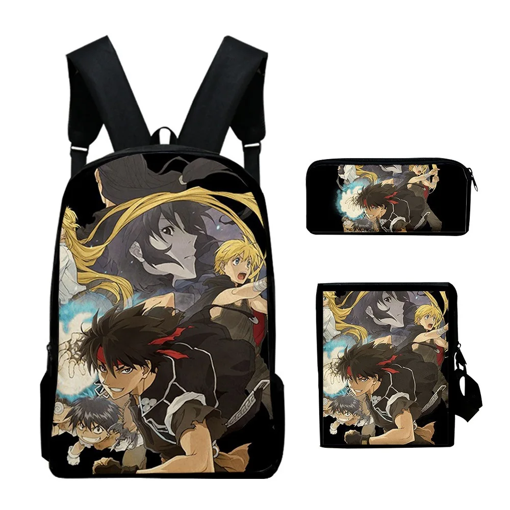 Trendy Sorcerous Stabber Orphen 3D Print 3pcs/Set pupil School Bags Laptop Daypack Backpack Inclined shoulder bag Pencil Case