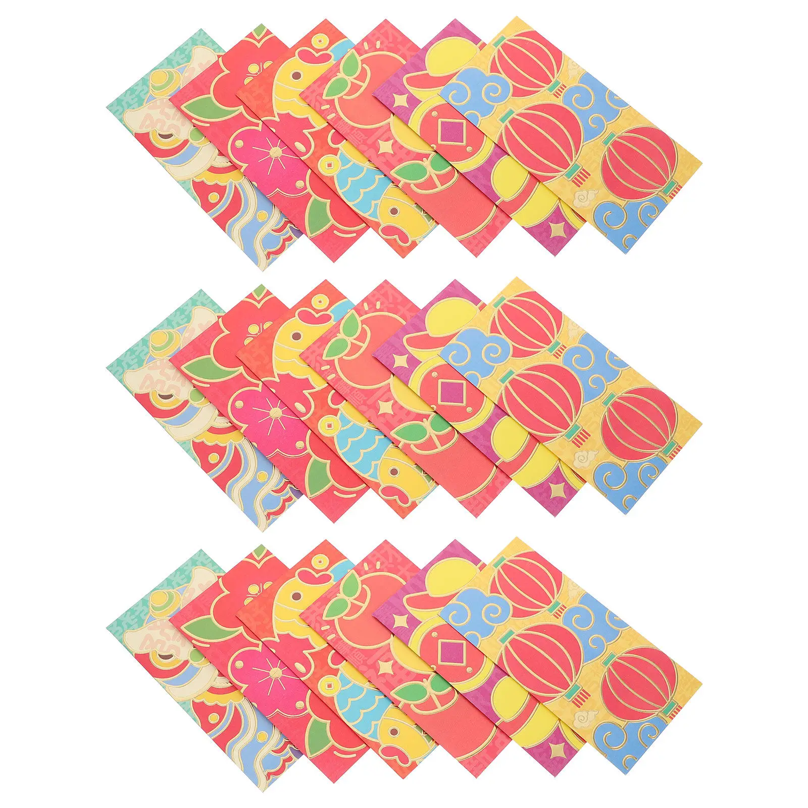 

18Pcs Cartoon Red Envelopes Chinese New Year Design Lucky Money Holders for Year of The Snake Festival Gift Packaging Decorative