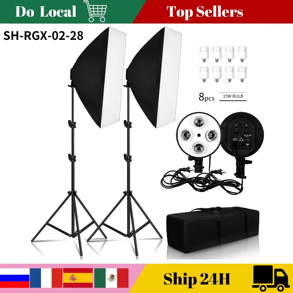 50x70Photography Softbox Studio Photo Lighting Kit Soft Box Continuous Light System For Camera With 5500K E27 Photographic Bulb - Product Main Image
