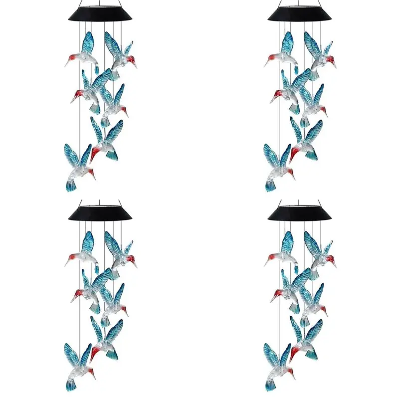 

Солнечная фигурка колибри AB33-4X с меняющим цвет светом - декор для сада, синяя колибри