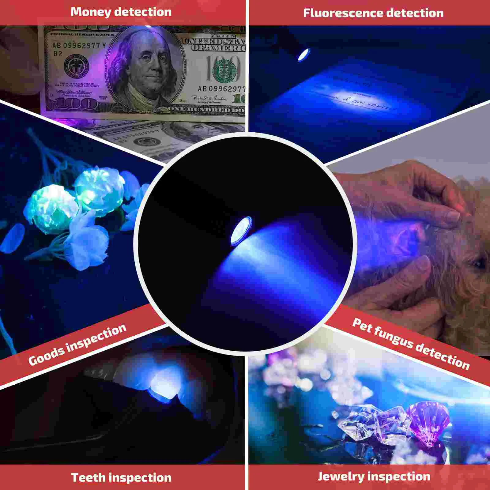 UV Flashlight Nails for Ultra Violet Flashlights Portable Pet Urine LED