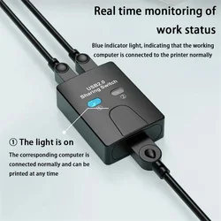 USB 2.0 2 Ports Hub USB Switch Printer Sharer Two Computers Splitter U In Share Printer Disk Device Share 2 Usb USB 1out 1