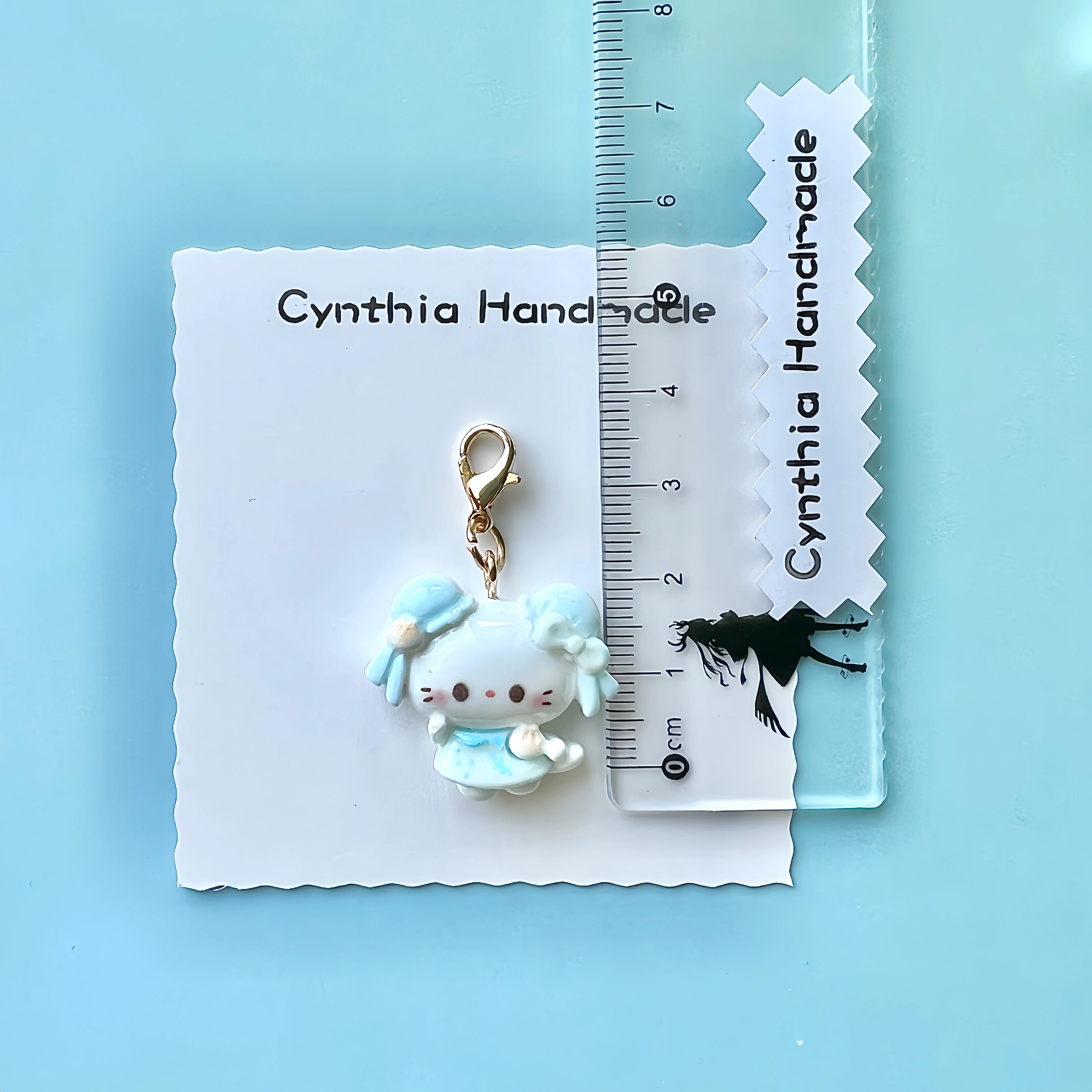 Chunli Kitty Vintage Style Charming Keychain Pendant Handcrafted Cartoon Lanyard, Lovely Bag Ornaments for Women and Students image 3