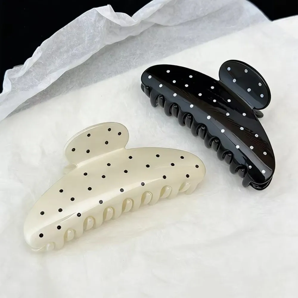 Fashion Non-Slip Polka Dot Grip Clip Wave Point Plastic Hairpin Shark Clip