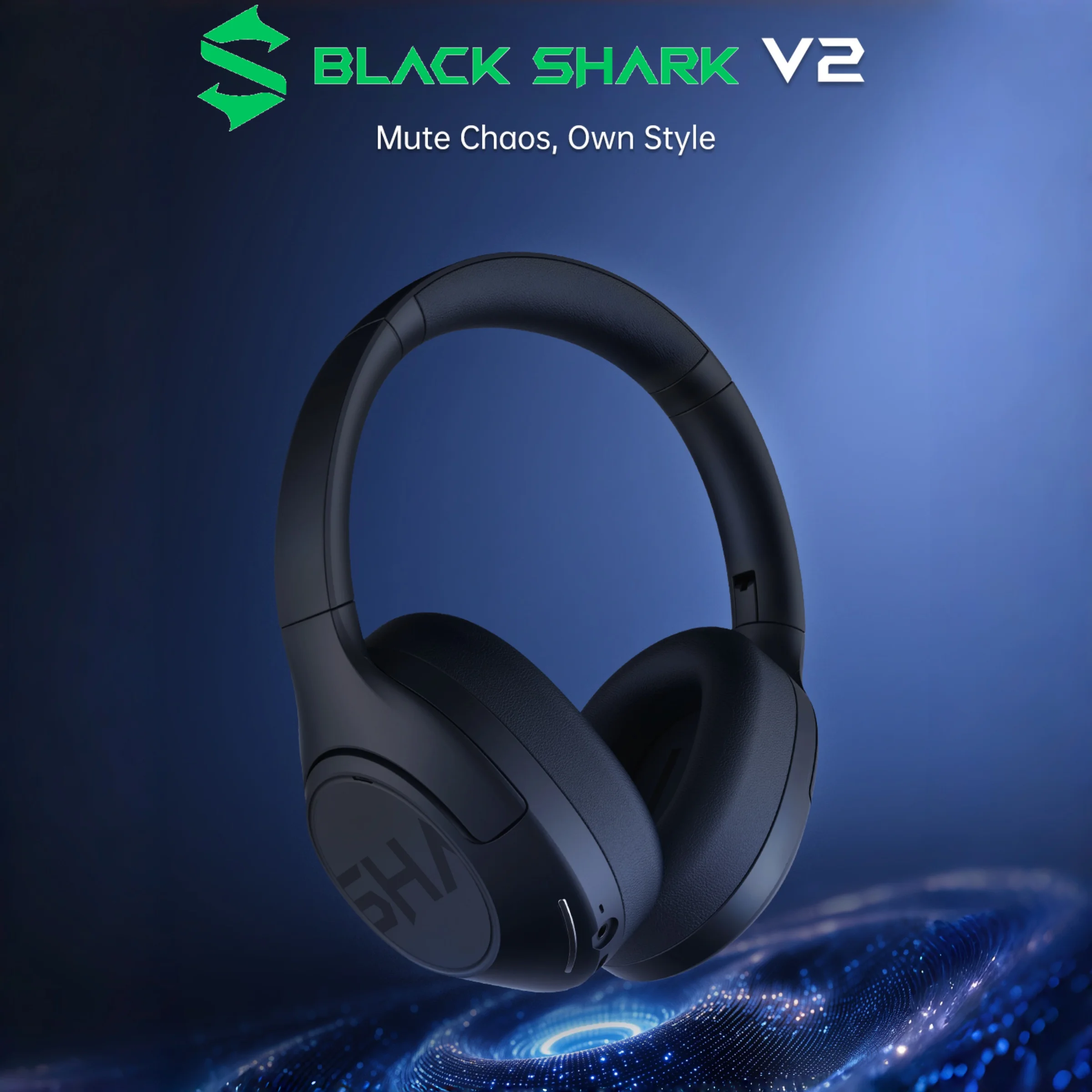 

Беспроводные наушники Black Shark V2, складная накладная гарнитура с шумоподавлением ANC Bluetooth 5.4, 100 часов воспроизведения Hi-Fi для игр, спорта