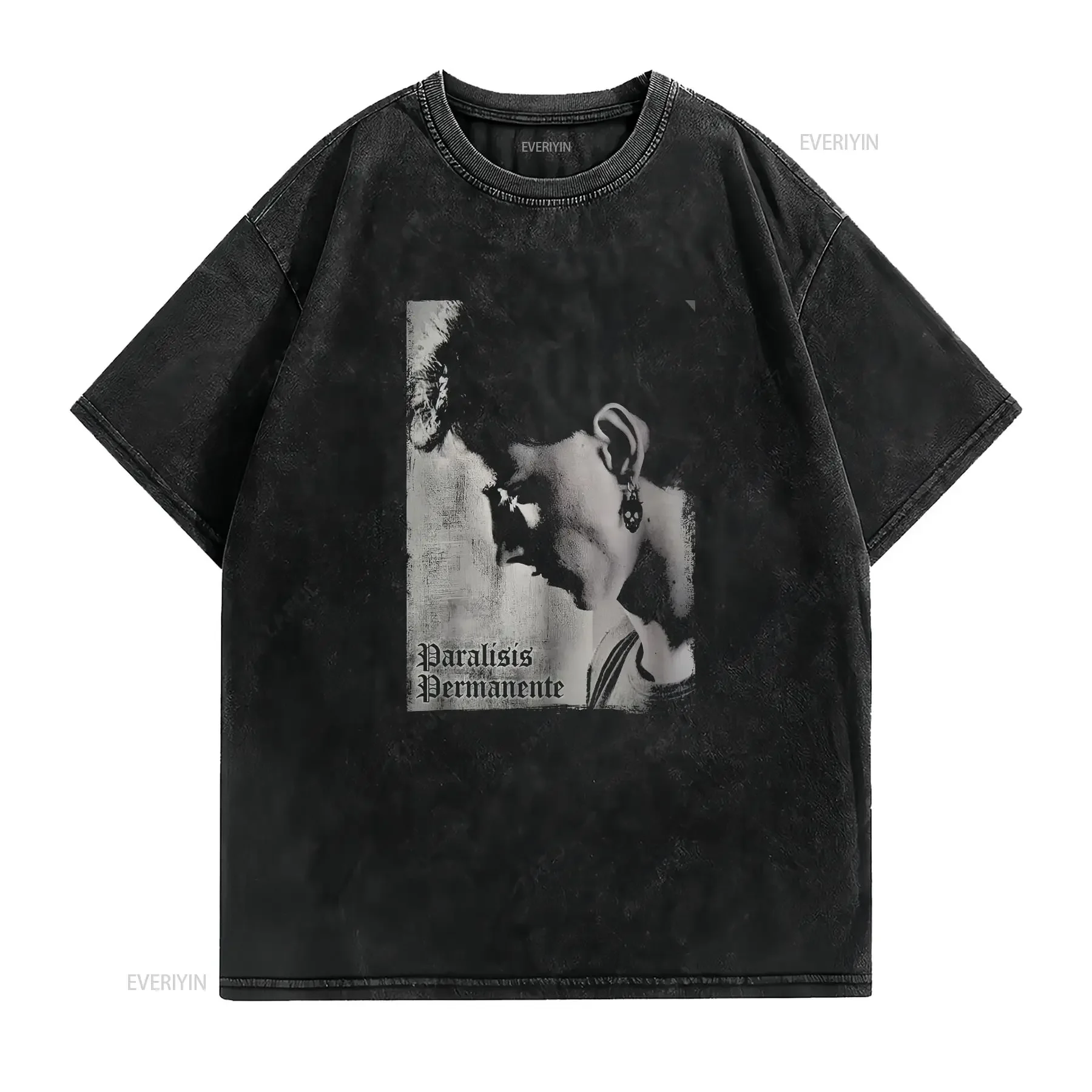 Paralisis Permanente Eduardo Benavente Black T Shirt Band Post Punk vintage Washed homme Top For Everyday Wear Unisex