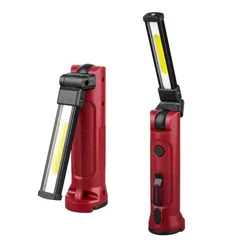 COB Work Light 180° Folding Flashlight USB Rechargeable Portable Camping Emergency Repair Spotlight With Hanging Hook Magnetic