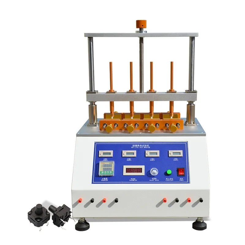 

Four-station switch button life testing machine, keyboard mobile phone computer switch button fatigue tester