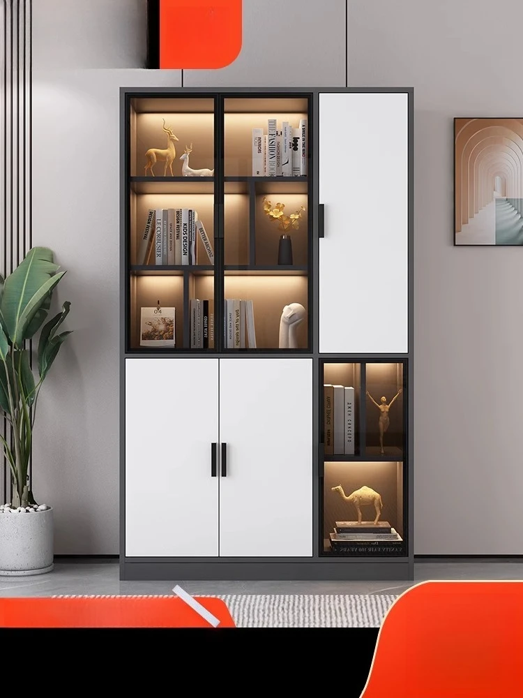

Bookcase With Glass Door Display Wine Cabinet High-end Light Luxury Household Living Room