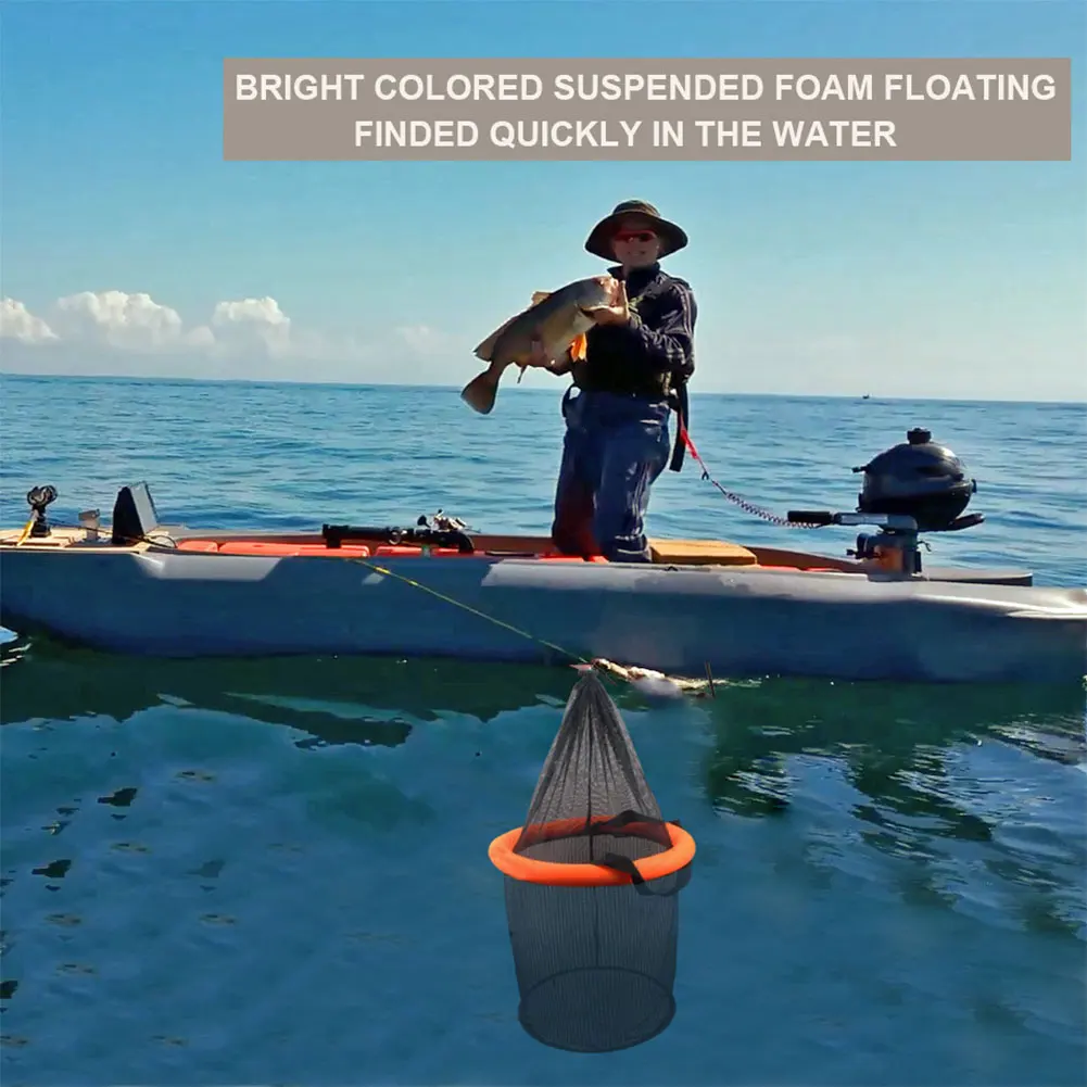 العائمة الصيد الطعم سلة للطي الأسماك حارس لايف شبكة السمك قفص المحمولة الصيد صافي تخزين قفص مع شبكة دائمة