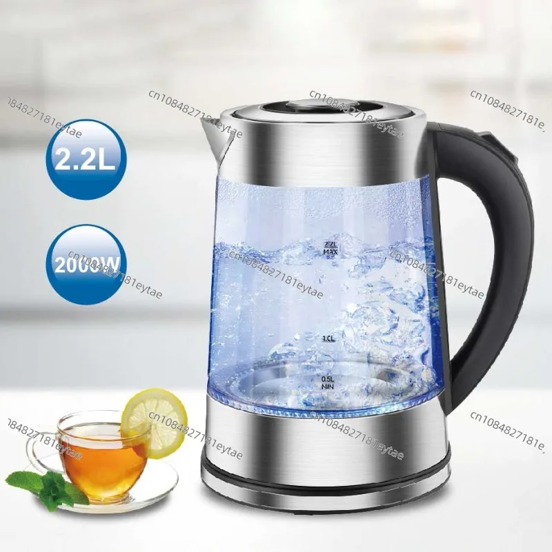 Household Automatic Power Off Double-layer Anti-scalding Stainless Steel Glass Kettle