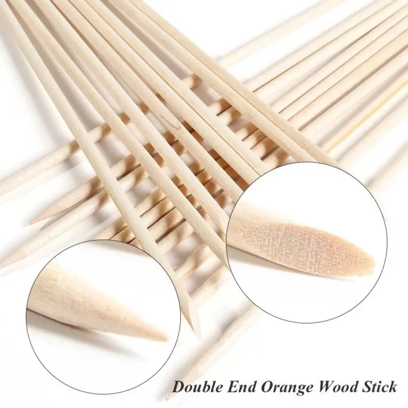 different sizes Orange Wood Sticks for Cuticle Pusher Cuticle Remove Tool forks for nails Manicures Tools 10/Set