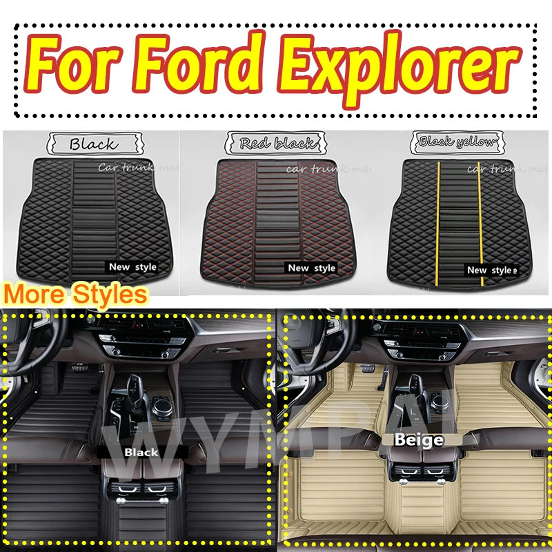 

Роскошные автомобильные коврики для Ford Explorer 7-местный 2016 2017 2018, автомобильные подушечки для ног, автомобильные ковровые покрытия, аксессуары для интерьера