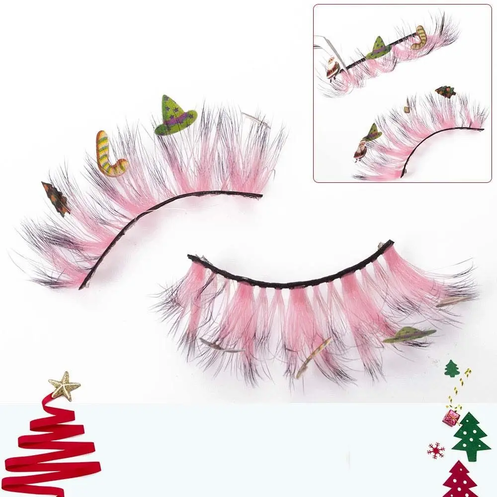 

Chemical Fiber Christmas False Eyelashes Cartoon Snowman Animal Elk Christmas Cluster Eyelashes Colored Eyelashes Beauty