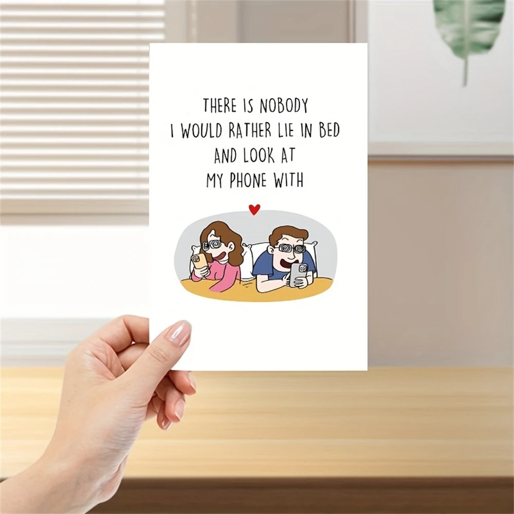 1pc,Funny Birthday Card for Wife Husband, Humorous Anniversary Card for Men Women, Cute Love Card for Boyfriend Girlfriend, Lie