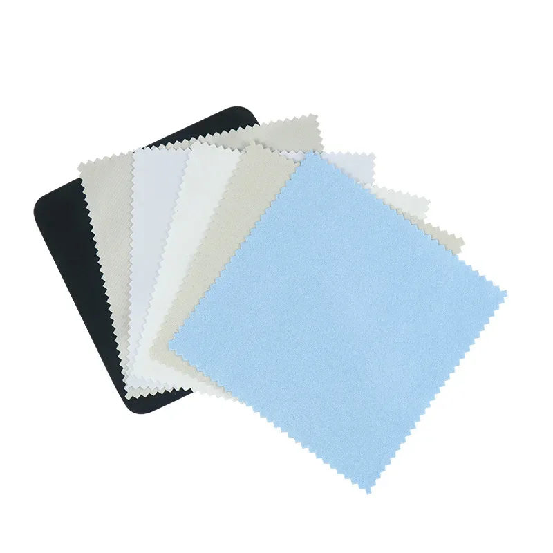 100pcs Buckskin Silver Jewelry Cleaning Polishing Cloth Sterling Gold Cleaner 8x8cm Cheapest Double Sides Tool Black White Blue