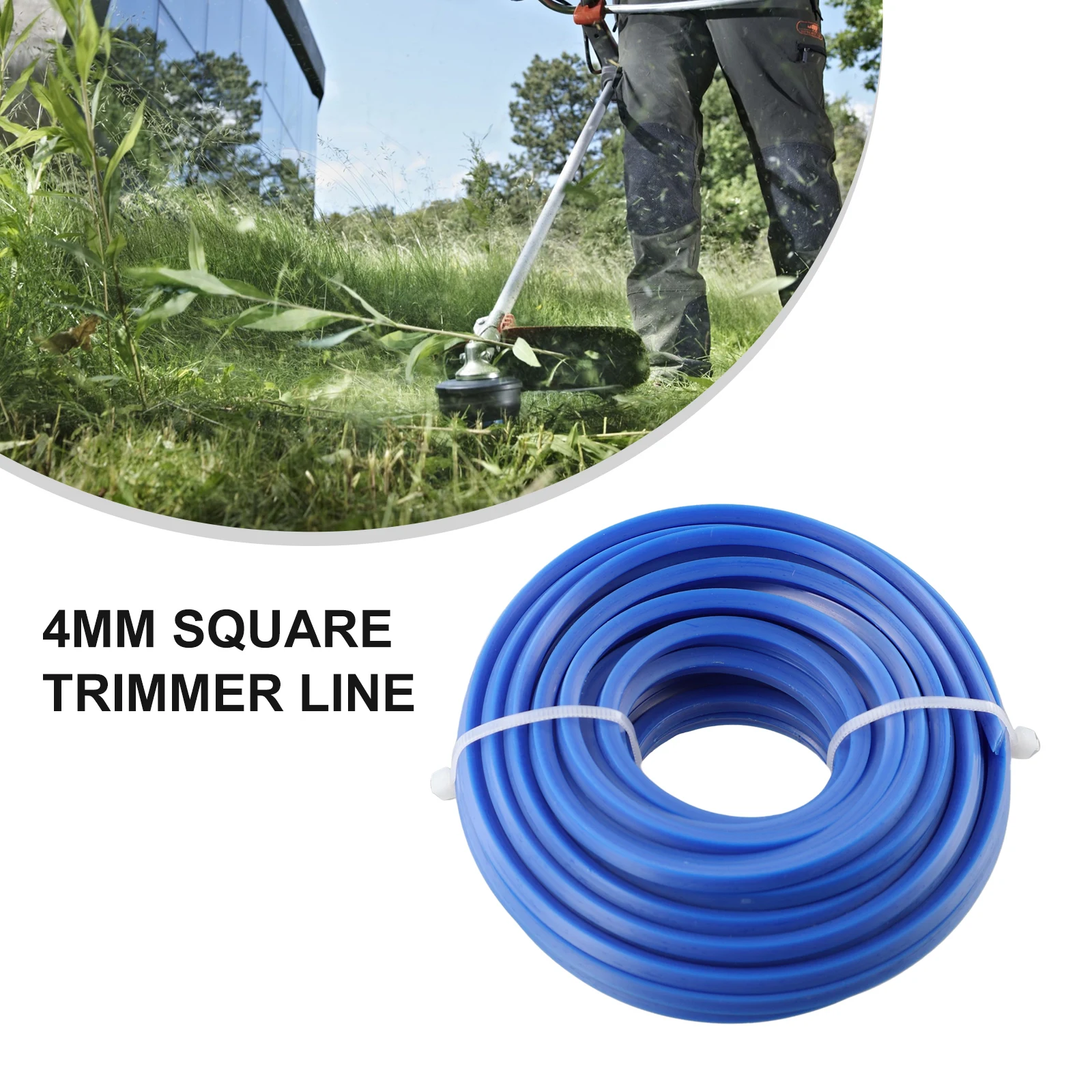 1PCS 4mm X10m Trimmer Line Nylon Square Trimmer Strimmer LineS Brushcutter Cord Rope Garden Power Tool Replacement Accessories