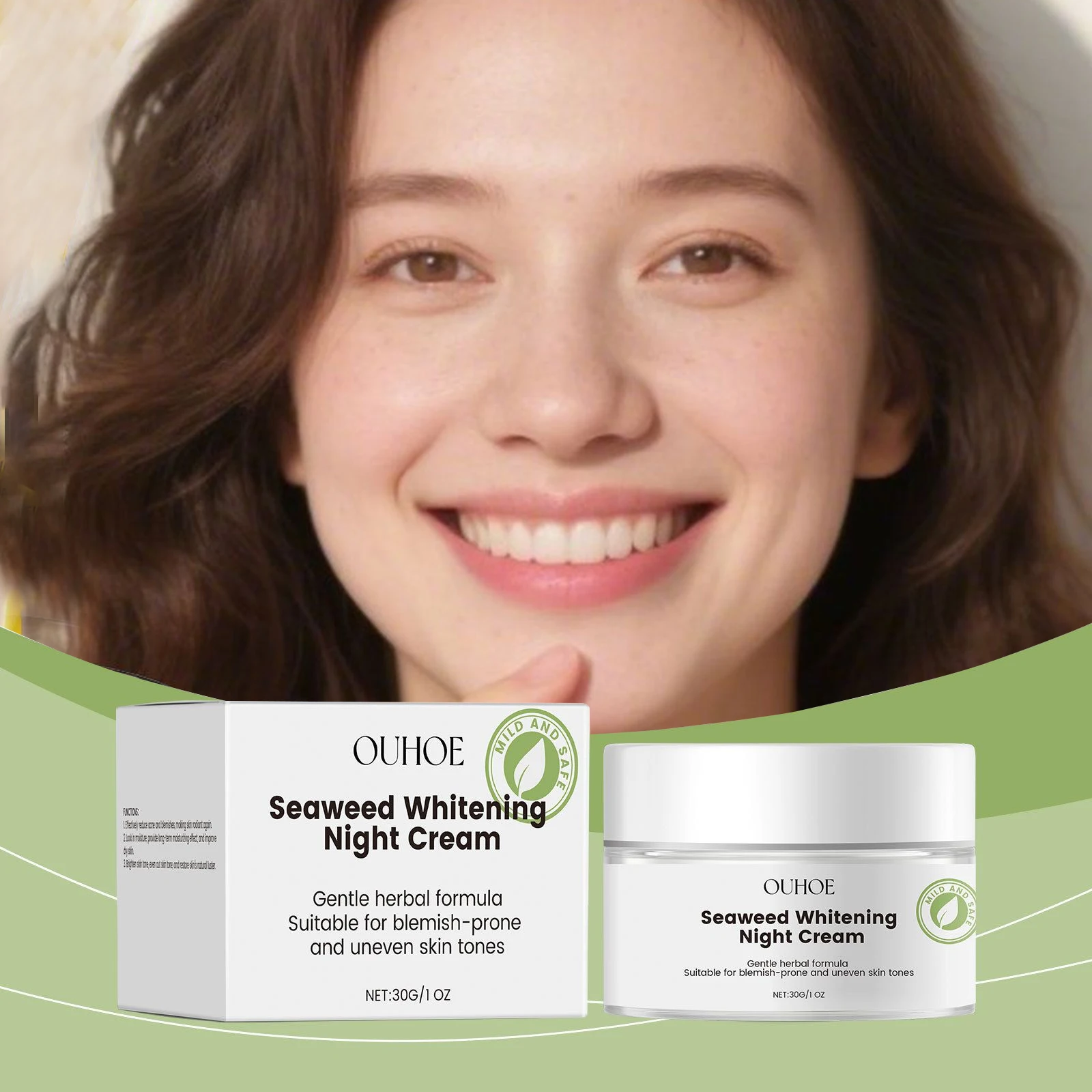 

Seaweed Whitening Night Cream Nourishing Brightening Hydration Skin Repair Damaged Barrier Improve Elasticity Rejuvenation Cream