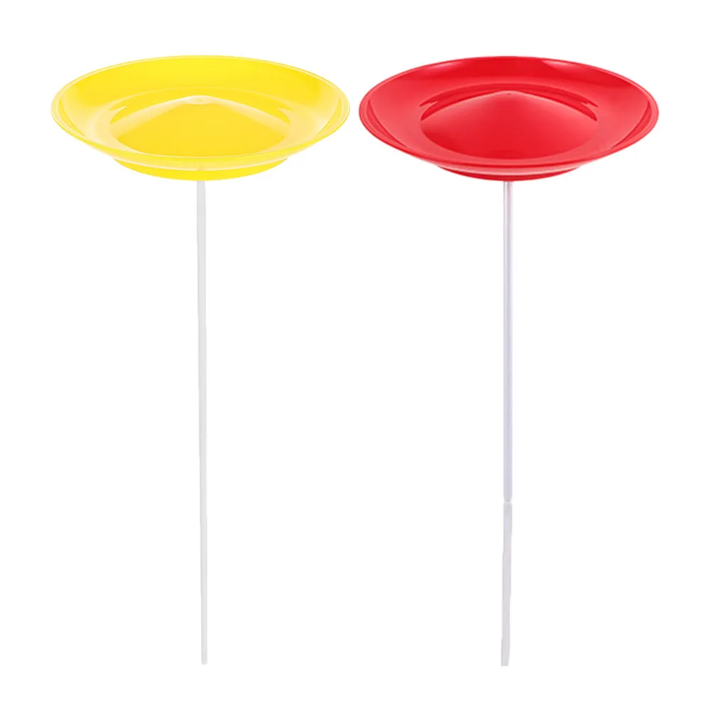 2Sets Circus Juggling Plates Performance Spinning Balanced Design Stage Show Professional Rods Skill Training Props