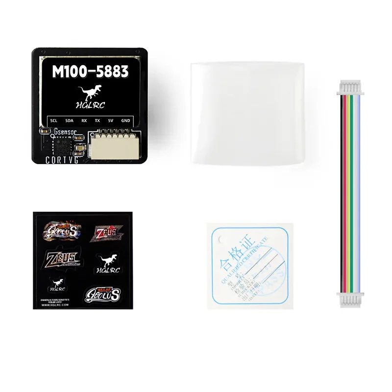 HGLRC M100-5883 M10 GPS Module with Compass Ceramic Antenna On-board LED Indicators 21x21mm for RC Airplane FPV Long Range