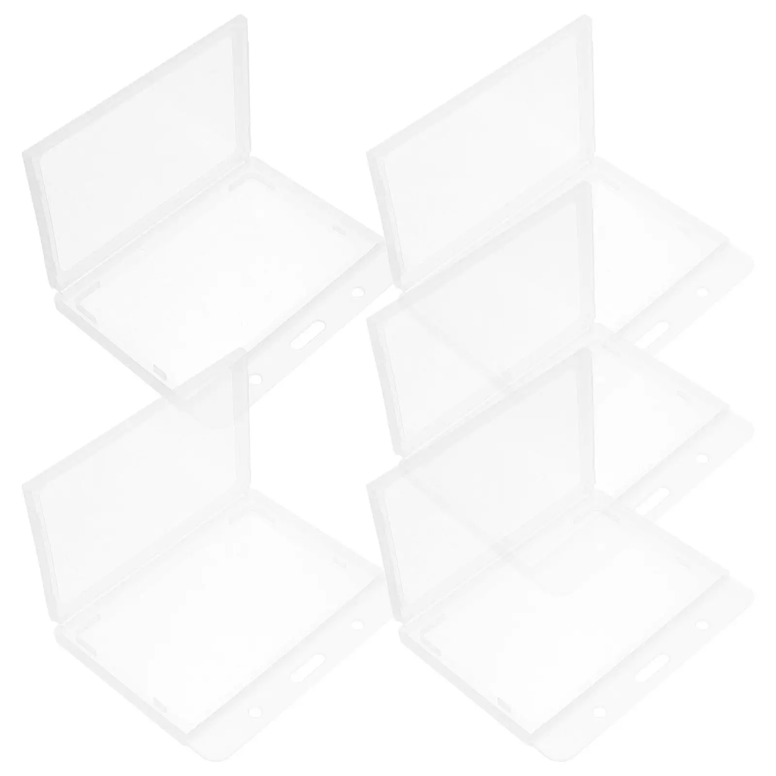 

5Pcs Work Badge Holders Horizontal Id Holder Hard Plastic Frosted Protector Slim Single Slot for Name Tag Cards Office School