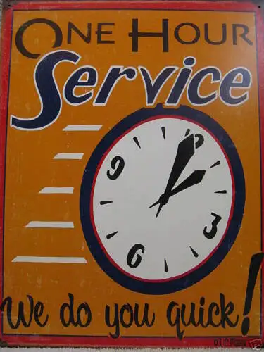 

«Один-часовая служба» в деревенском стиле, забавный декор, жестяная металлическая вывеска для бизнеса, новый юмористический алюминий