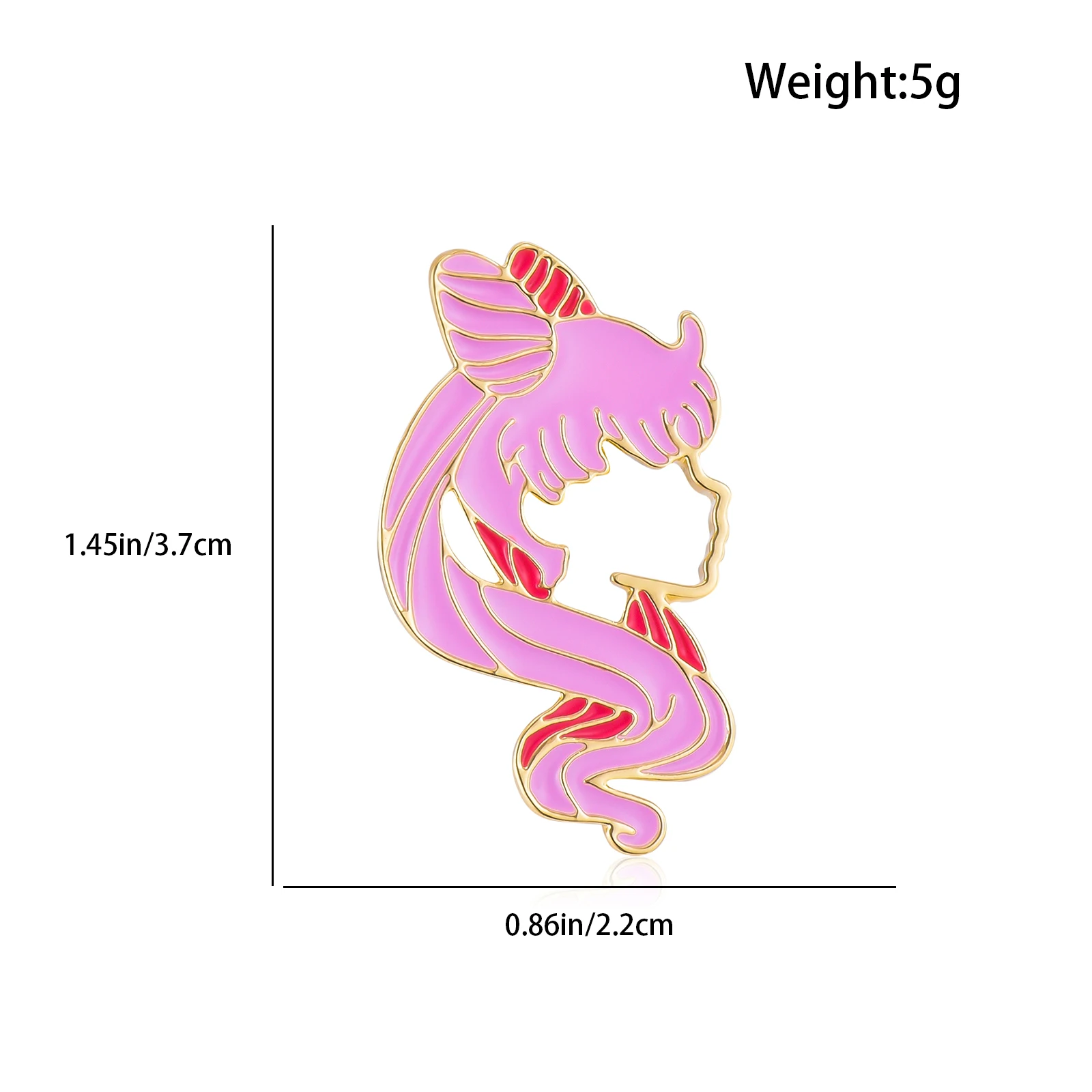 Anime Sailor Moon Chibiusa Enamel Pin New Beauty Girly Lapel Pin Hat Brooch Badge Jewelry Gifts for Women Girls