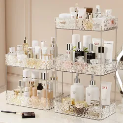 Acrylic Storage Organizer Shelf Of Bathroom Home Kitchen Makeup Skincare Shampoo Lipstick Tabletop Holder Cosmetic Desk Rack