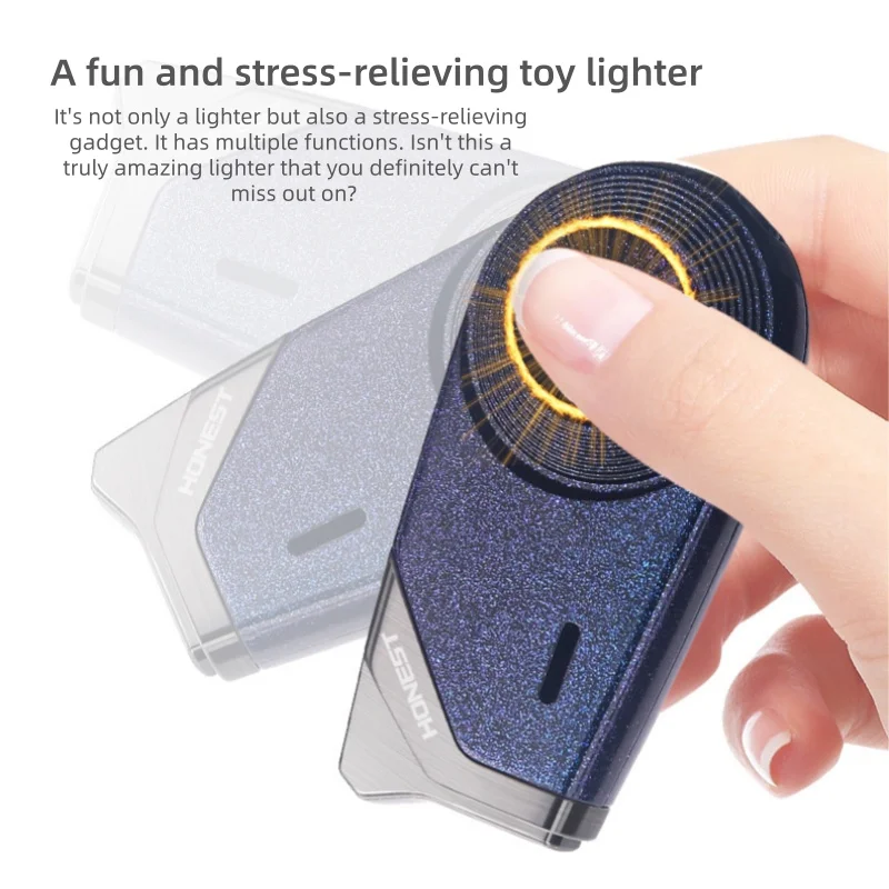 HONEST Creative Windproof Jet Blue Flame Butane Gas Torch Lighter Visible Gas Window Portable Cigar Lighters Smoking Men's Gifts