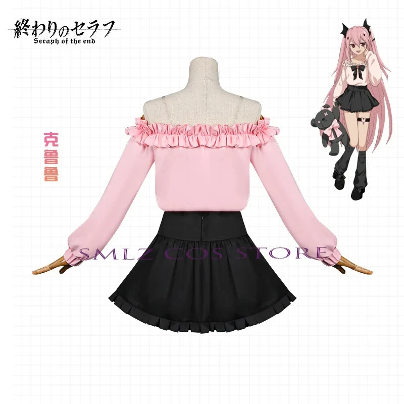 

s;3,t'7\b/Anime Seraph of The End Krul Tepes Cosplay Costume Vampire Black Red Lolita Dress Wig Adult Woman Sexy Hallo2;d,6'v\8/