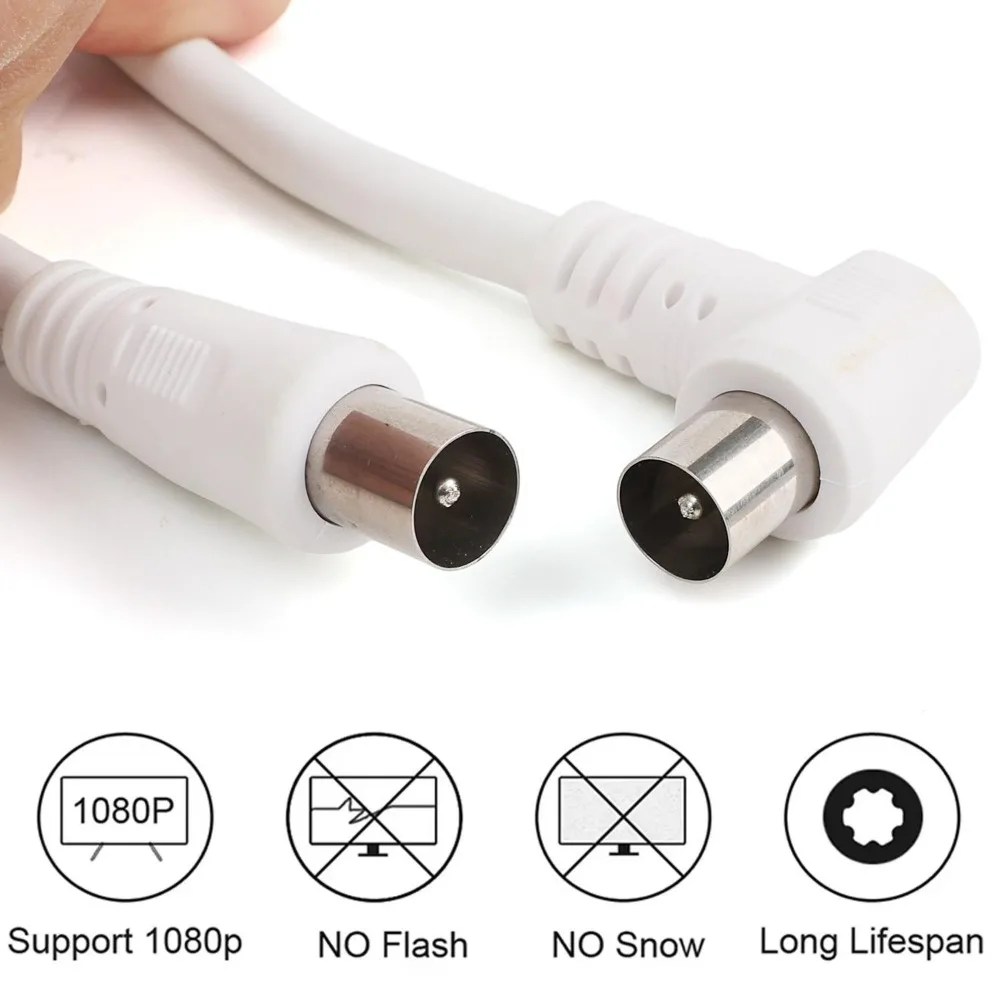 1 متر 1.5 متر 3 متر RF RG6 رباعية درع CL2 هوائي محوري كابل الأقمار الصناعية مع التلفزيون 90 درجة الملاك الأيمن ذكر إلى موصل ذكر مستقيم