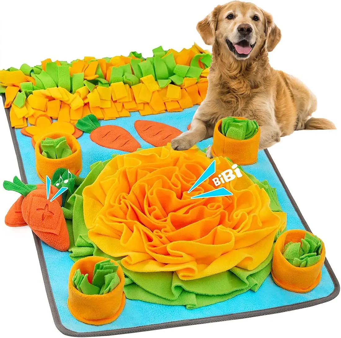 Dog Snuffle Mat Pet Sniffing Interactive Squeaky Puzzle Toys Portable Nonslip Pet Feeding Mat Slow Feeder 2024 New