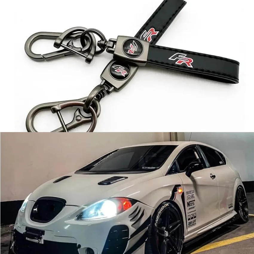 FR logo car keychain sports badge horseshoe ring keychain For Seat Leon Mii Ibl Tarraco Altea Arona Ibiza Alhambra