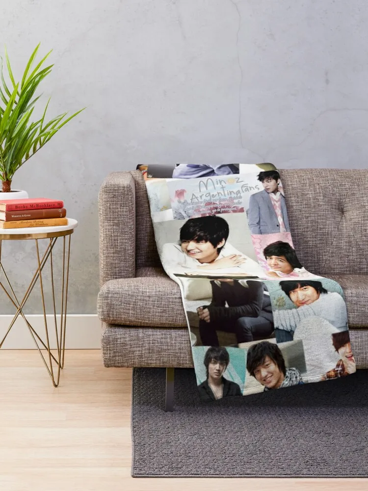 Lee Min Ho South Korean Actor Super Collage Throw Blanket Blankets For Baby Hair Blankets