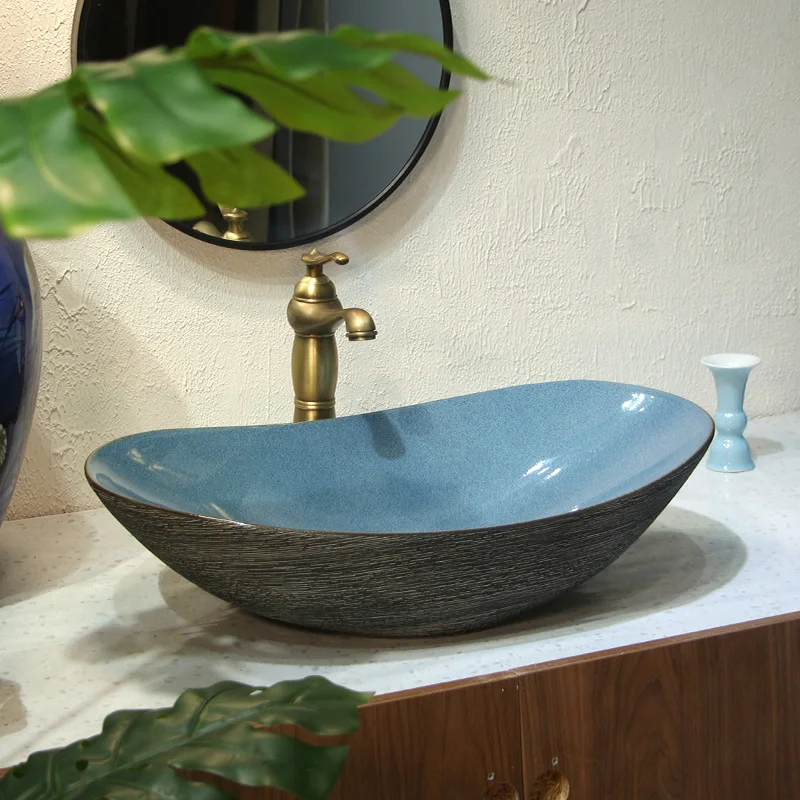

Jingdezhen ceramic table basin creative washbasin retro art washbasin