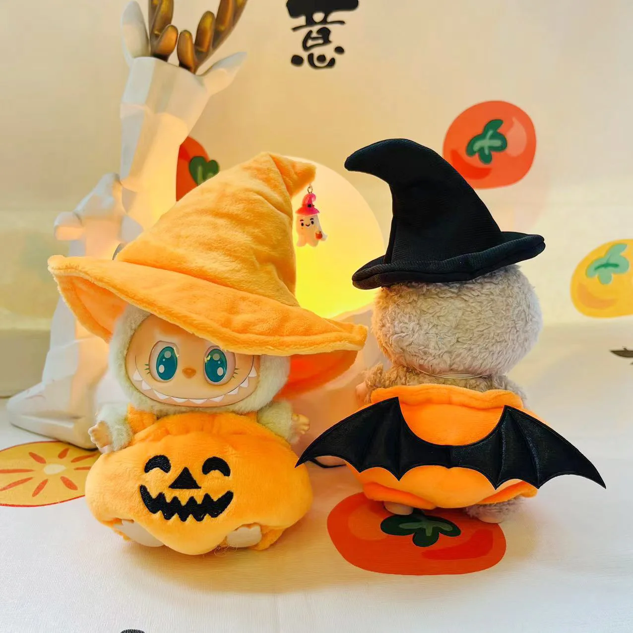 

17cm Labubu Clothes Blind Box Universal Sitting Standing Plush Doll Accessories Labubu Designer Clothes Pumpkin costume set
