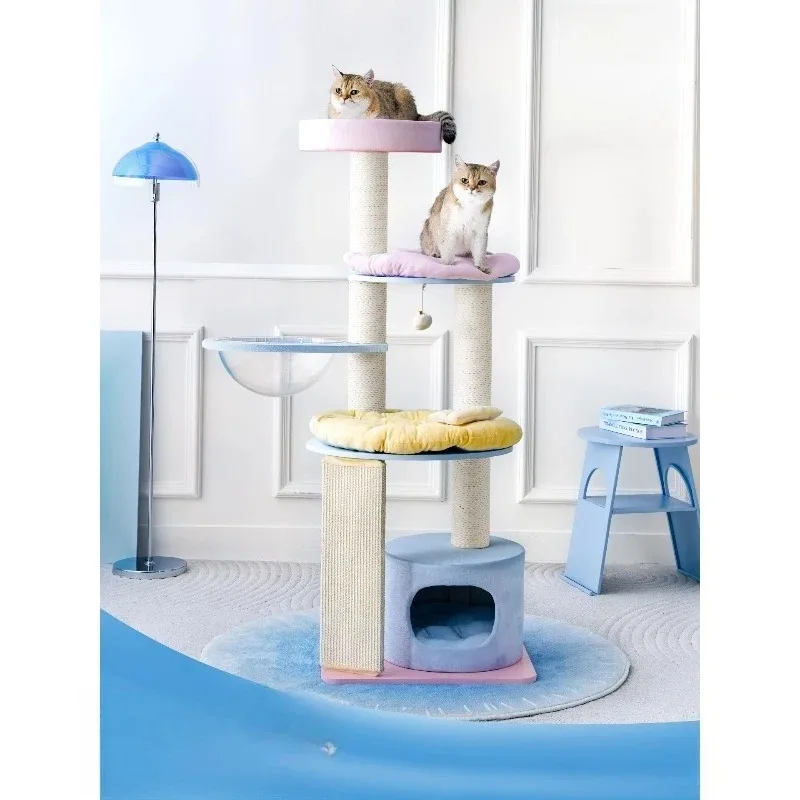 Cat climbing frame small apartment, does not occupy an area of household big cat special litter  tree integration