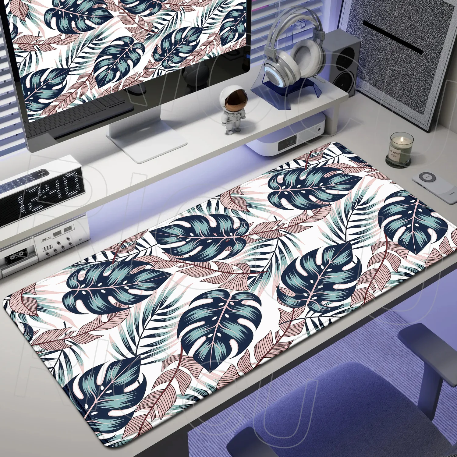 

XXL Large computer retro floral mouse pad flower office desk mat Gift Game Player desktop PC accessories Keyboard protection pad