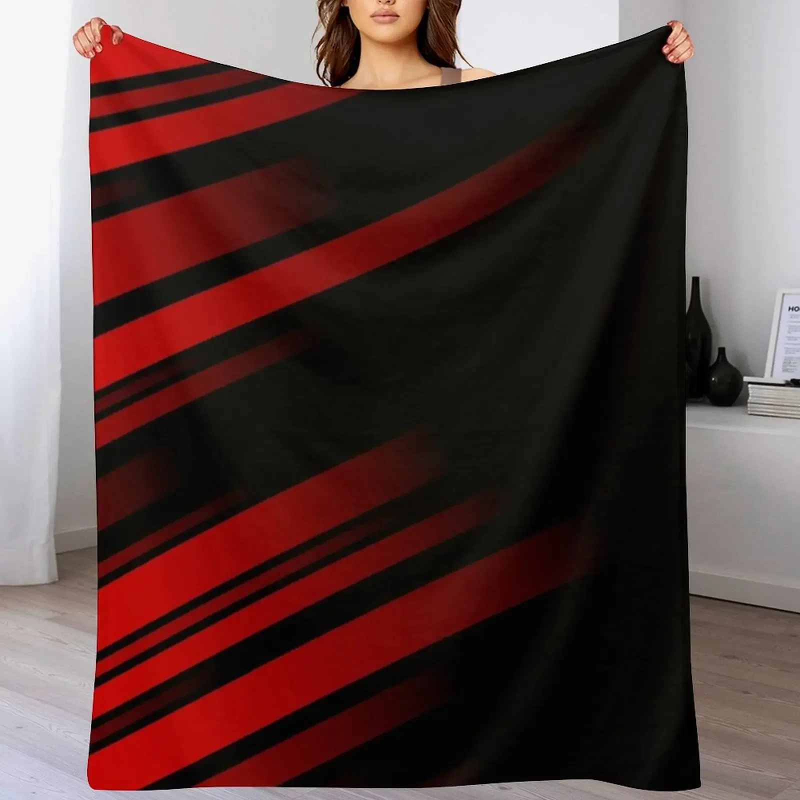

Red and Black Stripes Minimal Design Throw Blanket Nap Giant Sofa blankets and throws Retros Blankets