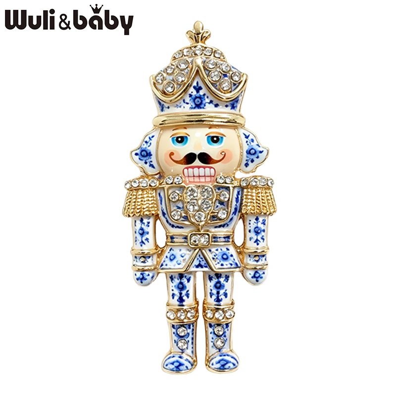 Wuli&baby Schöne König-Figur-Broschen für Damen, Unisex, 2-farbige Strass-Krone, königliche Königsbrosche, Party, Freizeit, Brosche, Geschenke