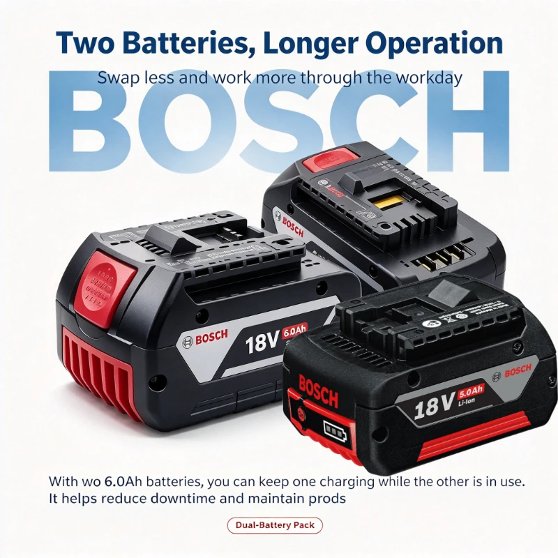 100% Fit Bosch Professional 18V 5.0Ah Battery BAT610G BAT620 GBA18V For GBL18V Blower GDX18V Driver Brushless & Brushed Tools