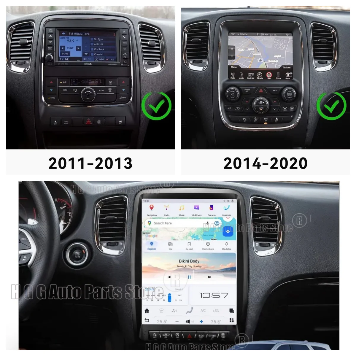 Android 13 GPS Navi CarPlay Auto For Dodge Durango 2011-2017 2018 2019 2020 Car Radio Screen Multimedia Stereo Player Head Unit