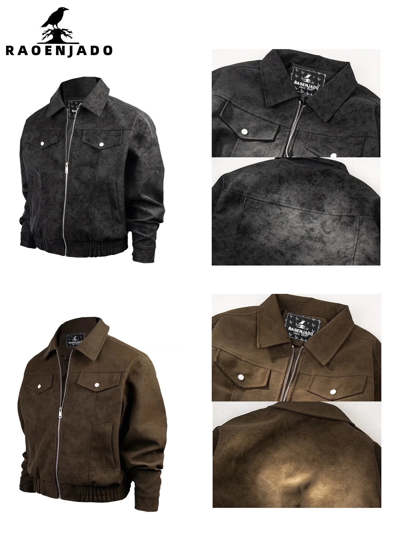 

Men's PU Faux Leather Motorcycle Jacket Vintage Streetwear Coat Full Zipper Lapel Varsity Outerwear for Casual and Daily Wear