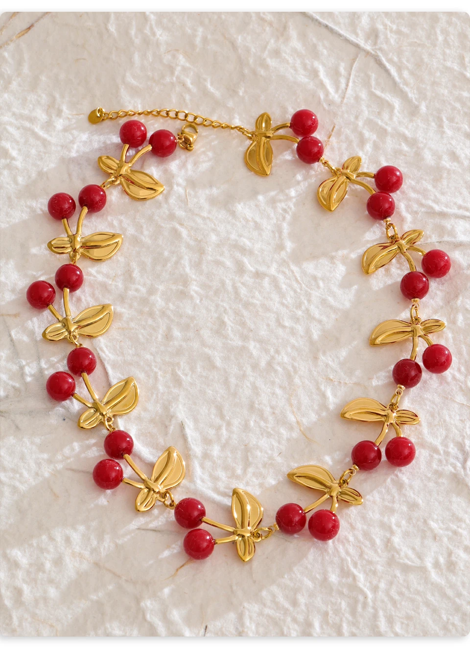 Yhpup Mode Acryl Harz Kirsche Blume Herz Sonne Anhänger Charms Halskette Edelstahl Goldene Handgemachte Schmuck Geschenk – Detail 4