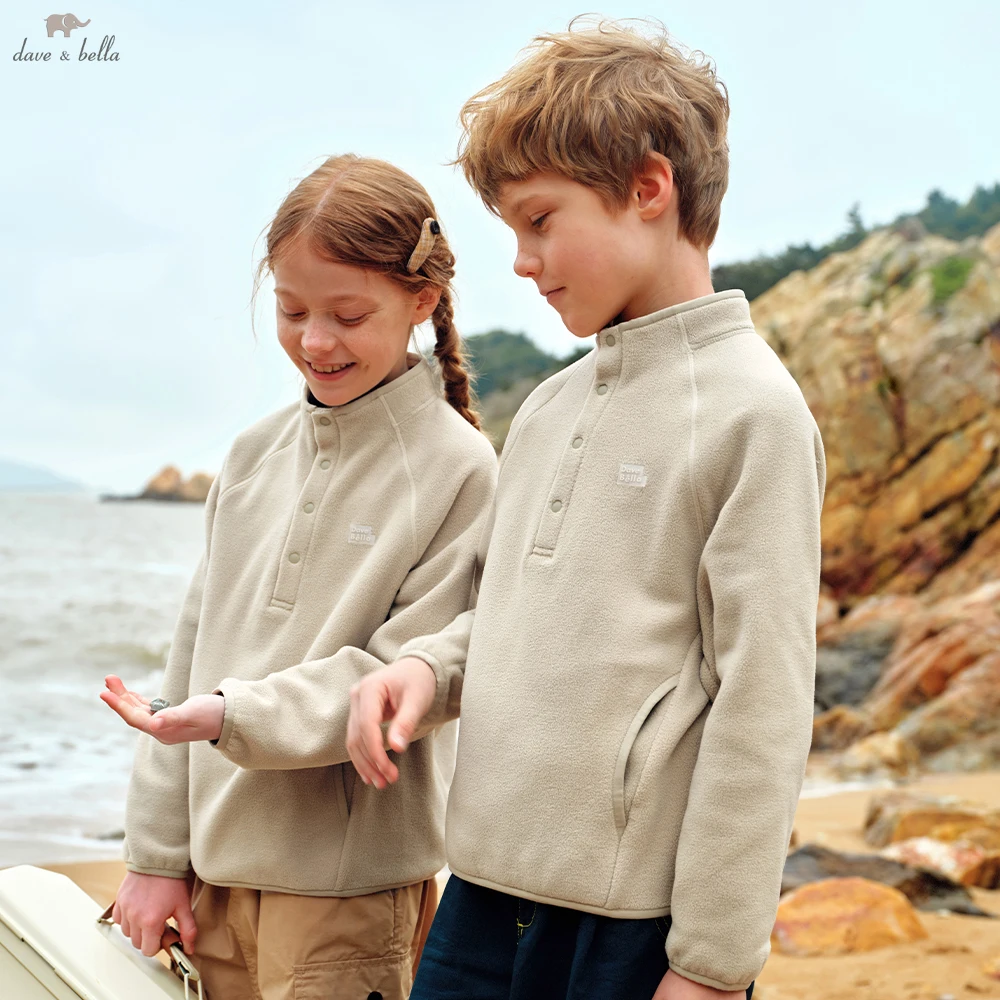 Dave Bella Boys Girls Polar Fleece Hoodies Top Kids Autumn Autumn Long Sleeve Pullover  Children Sweatshirt Clothes DK3263215