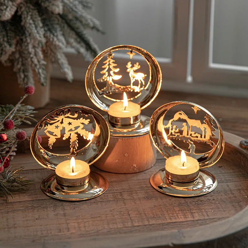 Christmas Candle Holder Xmas Candlestick Holders Christmas Candlestick Metal Candle Holder for Christmas Decor