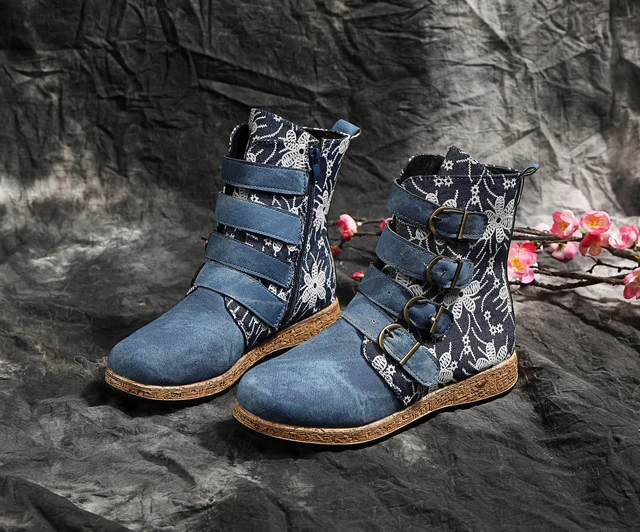 Socofy Shoes Boots Women Socofy Retro Leather Shoes Ankle Boots Women Leather New Aliexpress