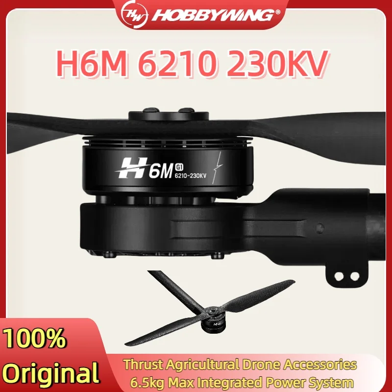 Hobbywing H6M Brushless Drone Motor 6210 130KV 12S Electronic Speed Controllers Carbon Unfold Propeller 6.5kg Max Thrust Motor